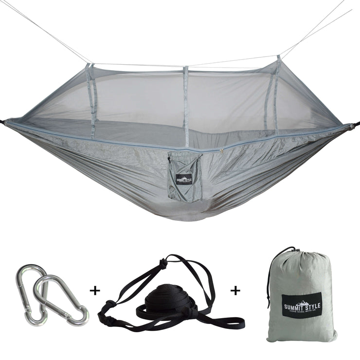 Summit Style's Nature Nest Hammock with Mosquito Net: Grey