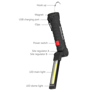 Portable camping LED flashlight with built-in battery