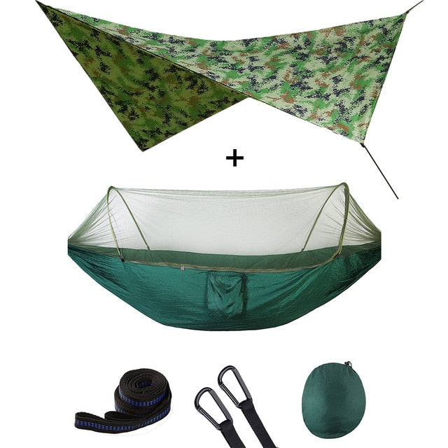 Summit Style 3 in 1 Nature Mosquito Net Hammock with Canopy: Camouflage