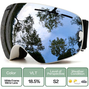 Ski Goggles with Anti-fog and UV Protection