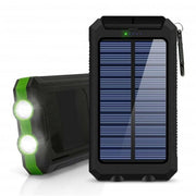 Waterproof Solar Power Bank with external battery and LED Light