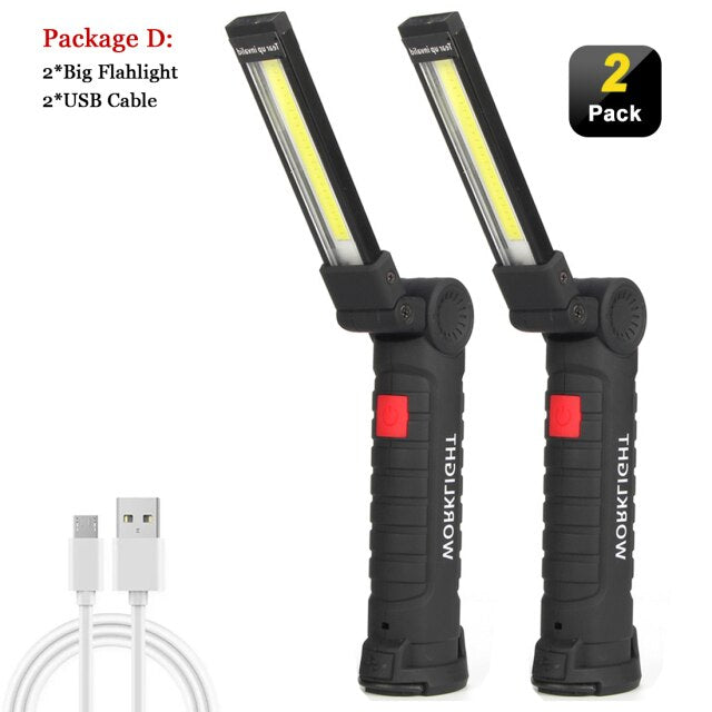 Portable camping LED flashlight with built-in battery